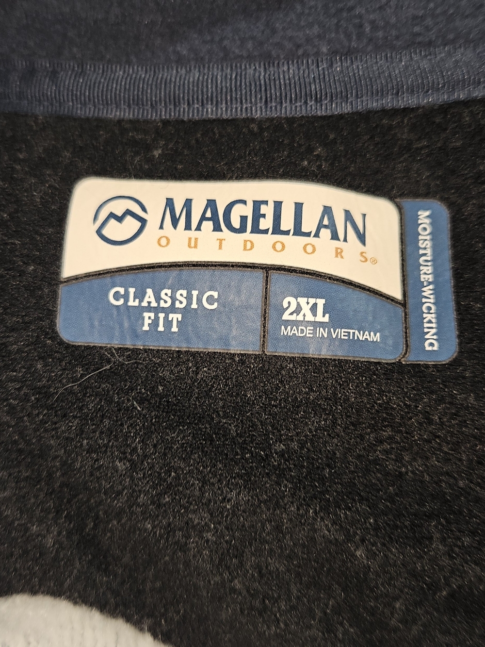 Magellan Outdoors Black and Blue Classic Fit Moisture-Wicking Shirt